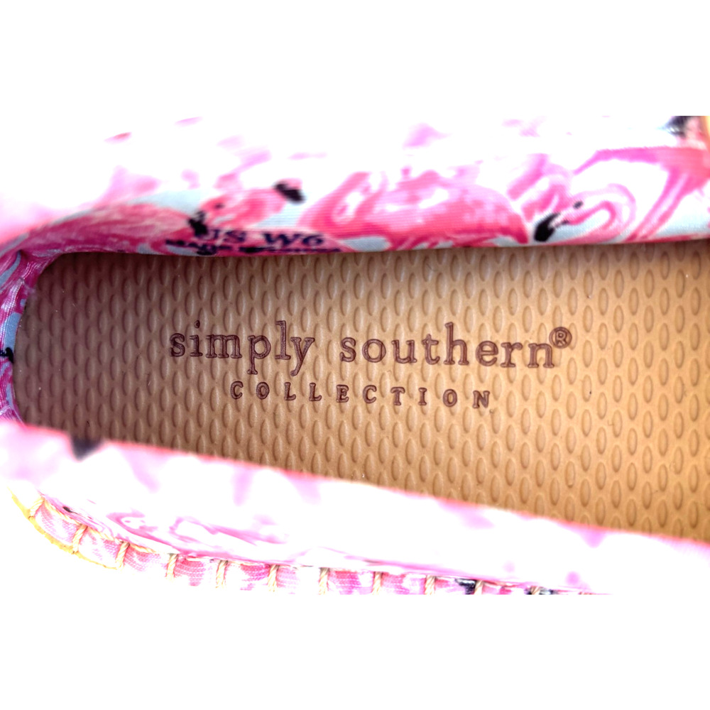 Simply Southern Pink Flamingo Women's Espadrilles Flats Shoes size 6 - Picture 6 of 7